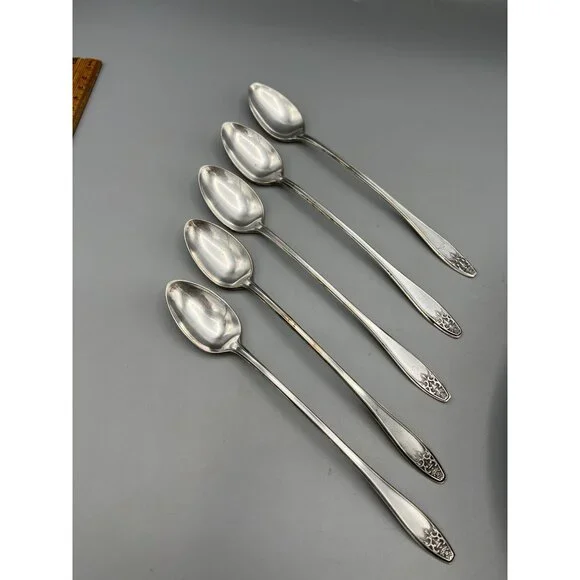 5 Lady Doris AI Silver Plate Ice Tea Spoons PRINCESS 7 in Arnold Palmer Mixer - Picture 2 of 16